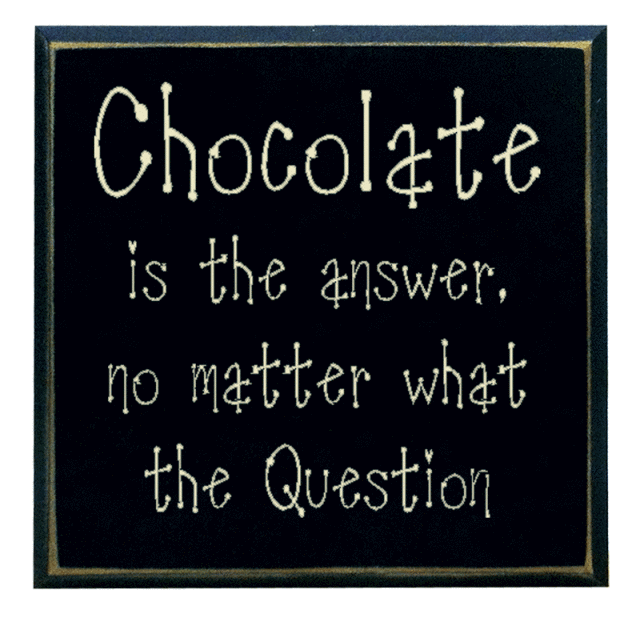 "Chocolate is the answer..."